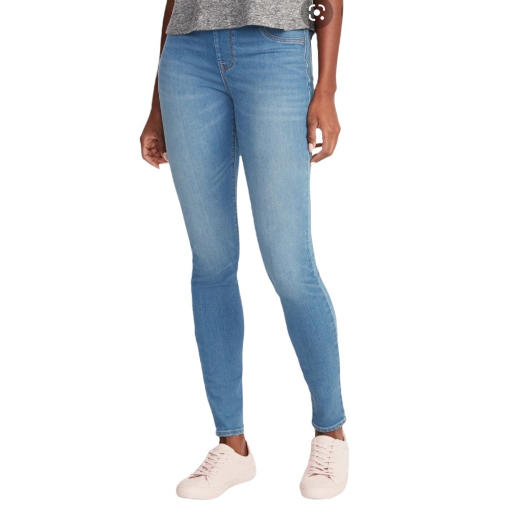 Old Navy Built-In Tough Pull On Girls Jeans size 14 X-Large youth blue skinny*
